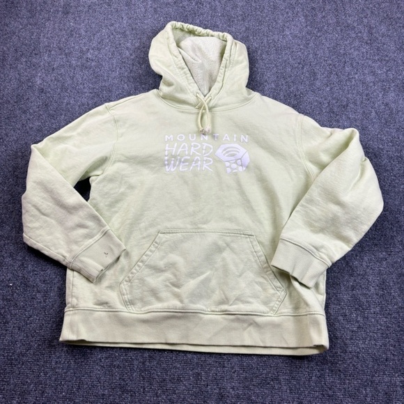 Mountain Hardwear Tops - MOUNTAIN HARD WEAR Women’s Green/yellow hooded sweatshirt size: Large